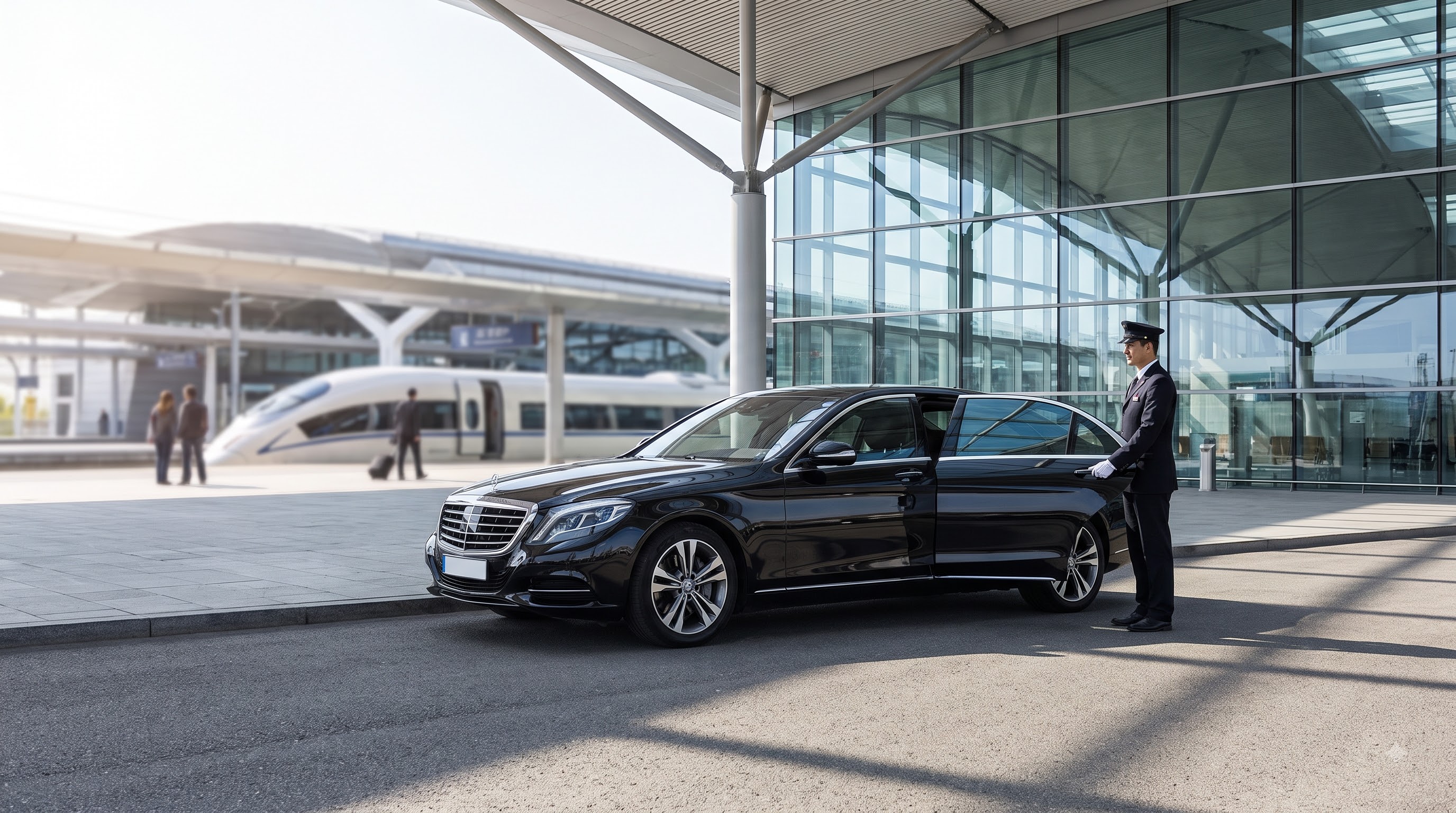 Comfortable sedan cab ready for pickup